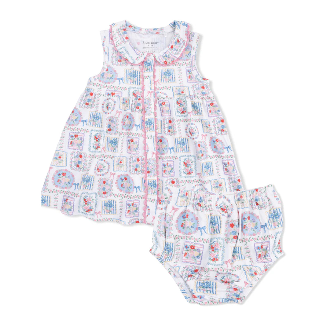 Angel Dear Jill Dress Sleeveless with Bloomer  703-S26-JFP  Julep's Floral Patchwork
