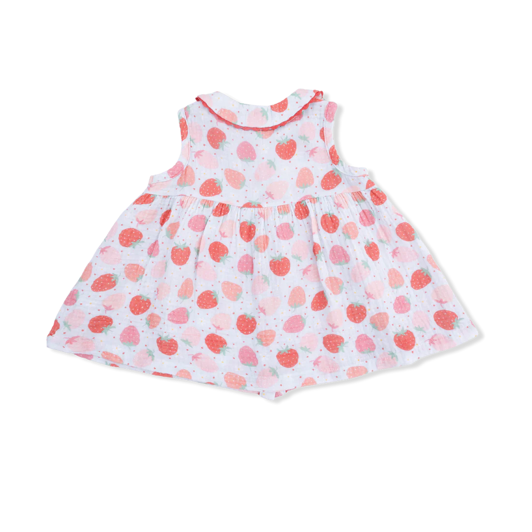 Angel Dear Baby Girl Jill Dress With Bloomer   703-S26-STB    Strawberry Bliss