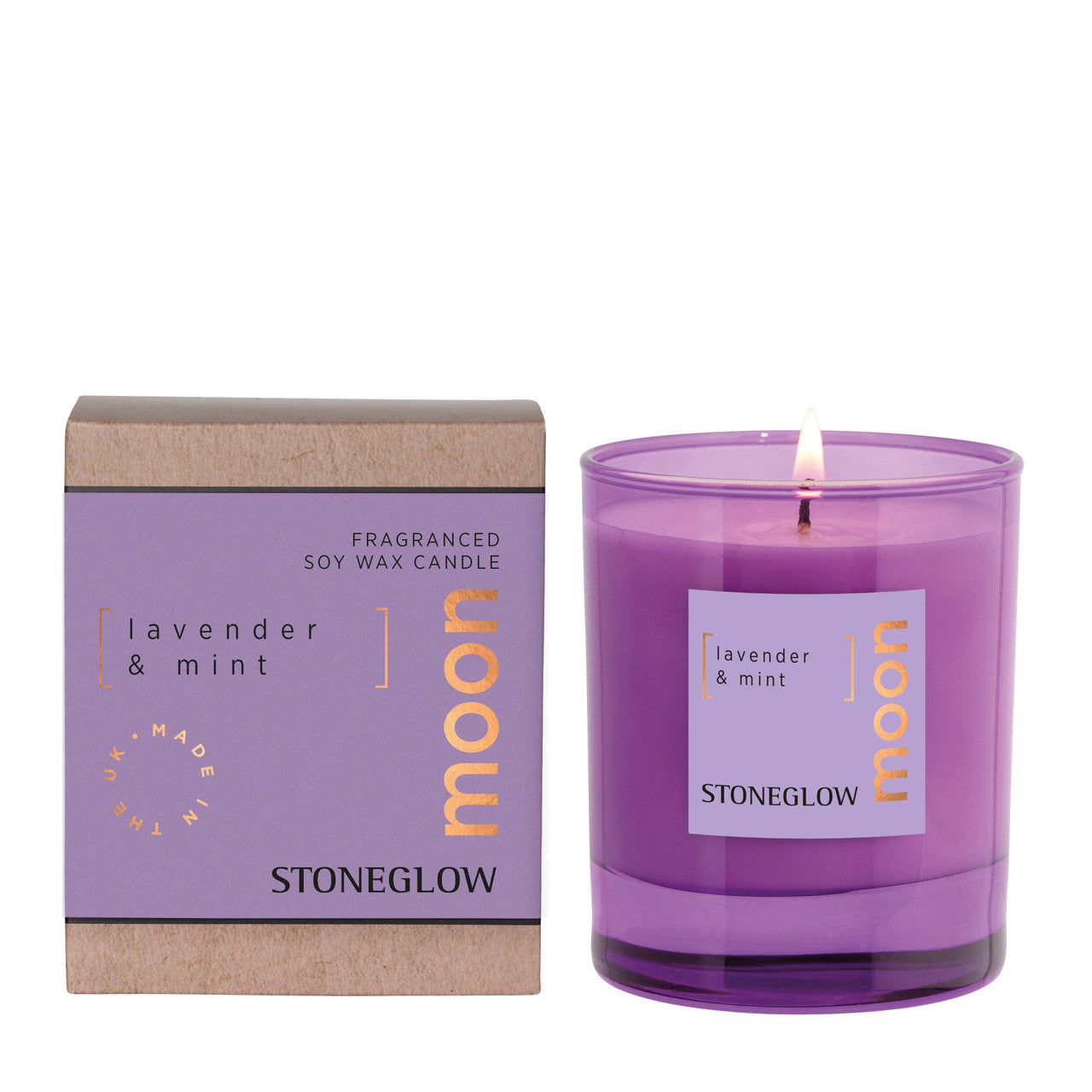 Stoneglow Moon Candle- Lavender & Mint