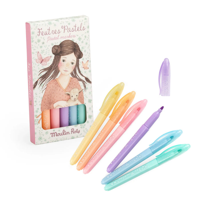 Moulin Roty Les Rosalie Pastel Felt Pens Set of 6    710614