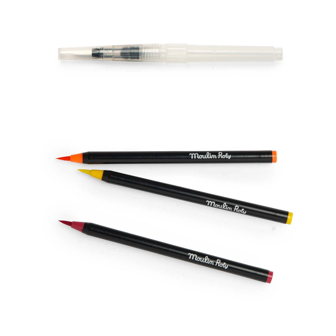 Moulin Roty Le Botaniste 12 Watercolour Brush Pens   712617