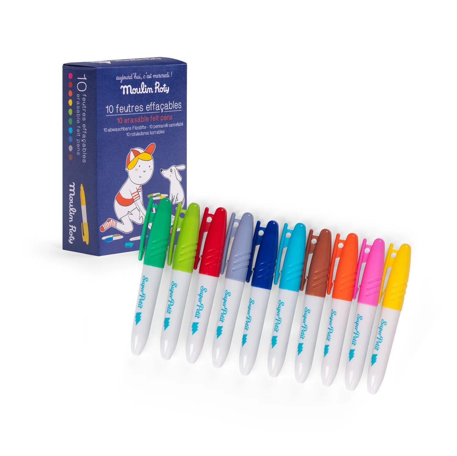 Moulin Roty Eraseable Felt Pens Set of 10   713161