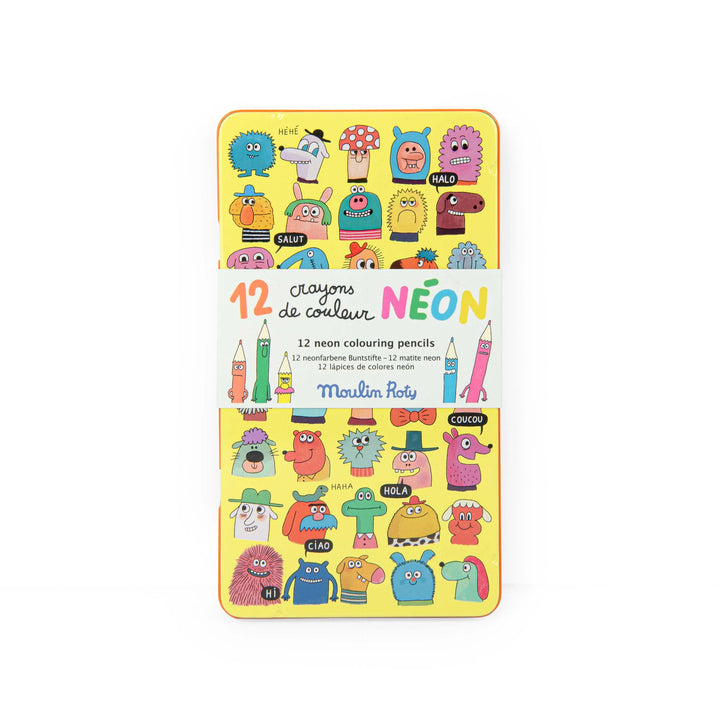 Moulin Roty Les Schmouks 12 Neon Colouring Pencils   716608