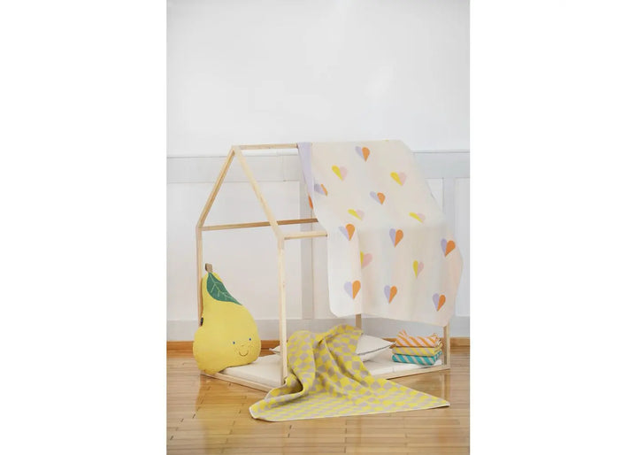 Fussenegger Toddler Juwel Blanket  DF-71936004  Hearts Allover  -  Off White
