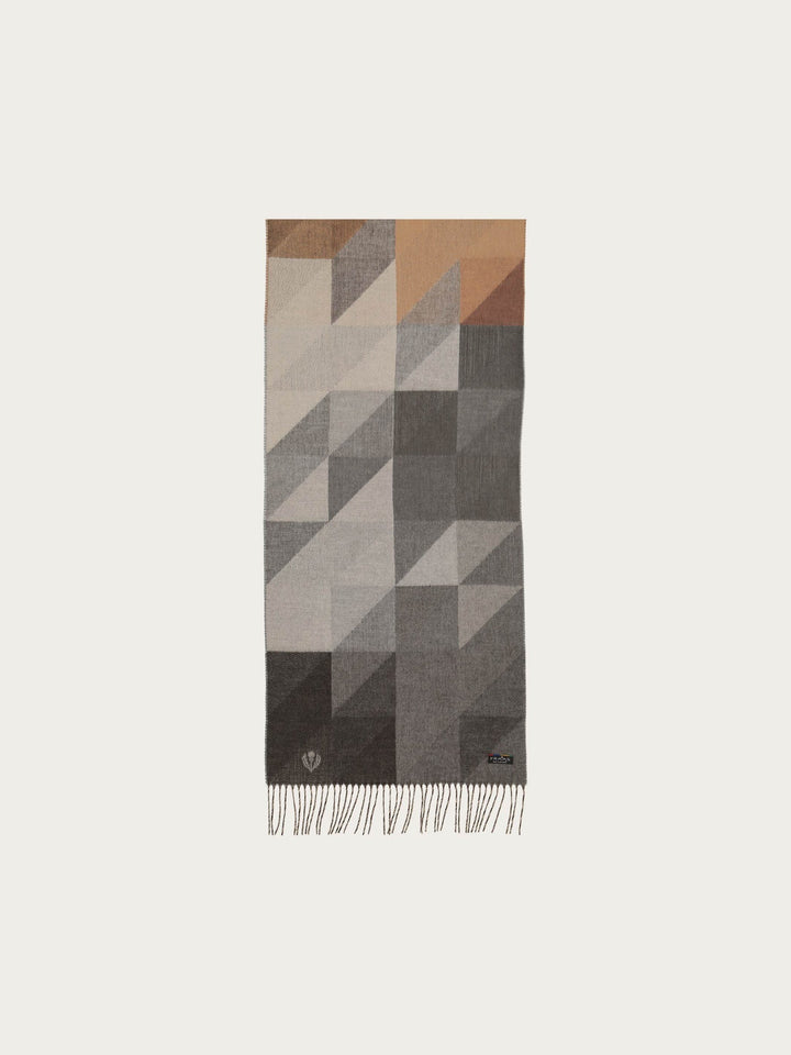 Fraas Cashmink Scarf  with Geometric Design  620002-960  Grey