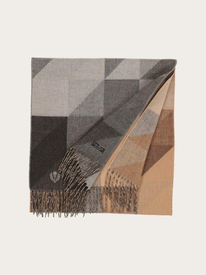Fraas Cashmink Scarf  with Geometric Design  620002-960  Grey