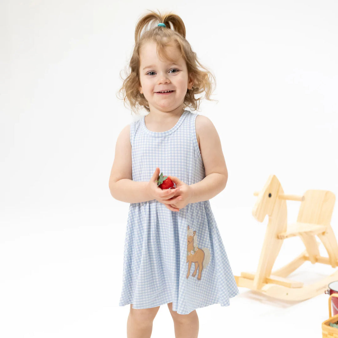 Angel Dear Baby Girl Tank Dress & Bloomer   743-S26-CFA   Mini Gingham Niagara Mist