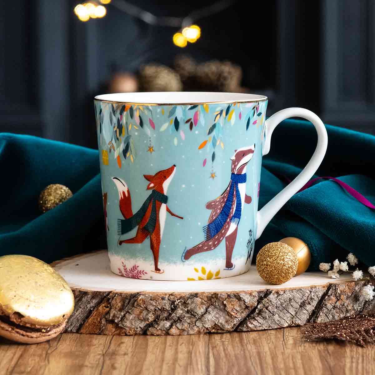 Sara Miller Woodland Tales Mug - Skaters