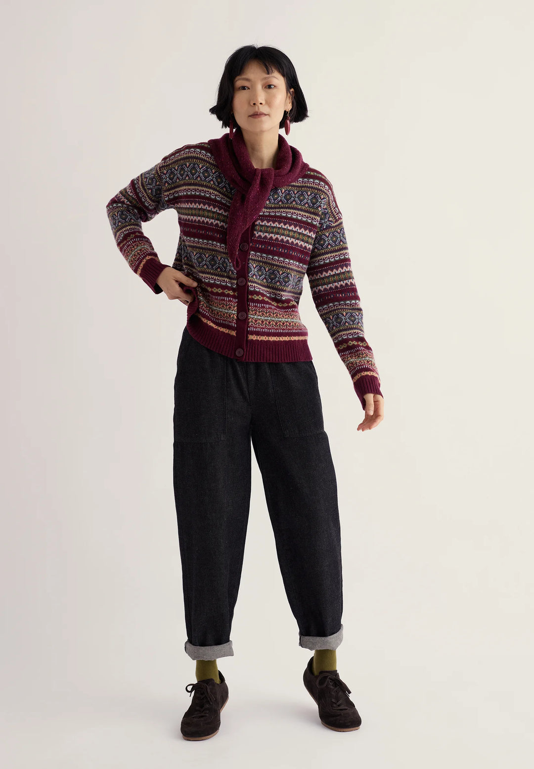 Seasalt Copperhouse Fairisle Cardigan  38996  Larkspur Dark Hellebore