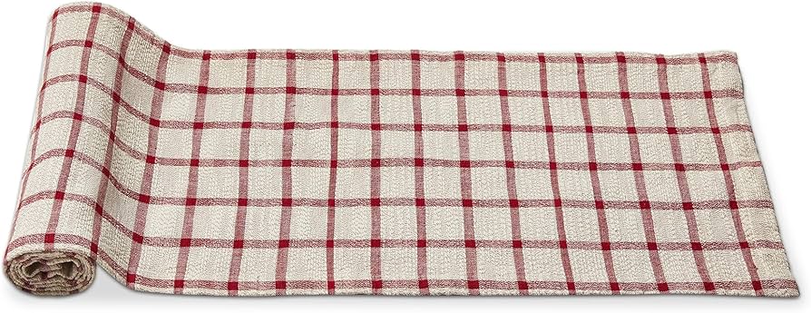 Tag Farmhouse Red Check Runner G17130