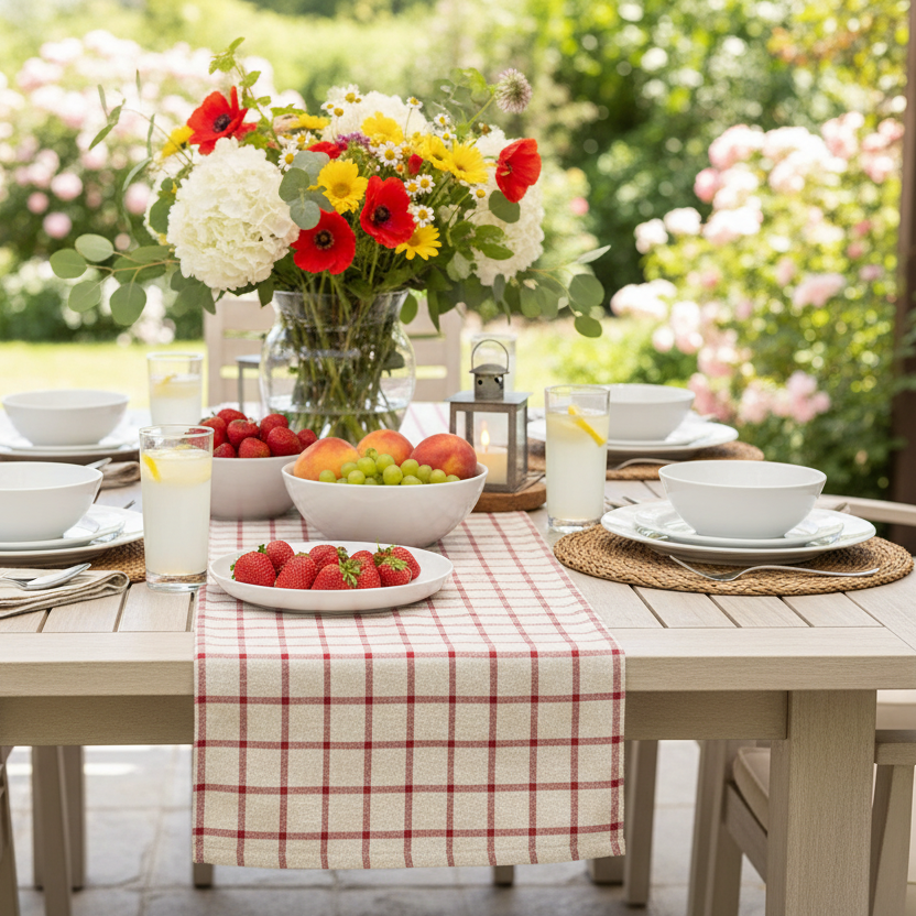 Tag Farmhouse Red Check Runner G17130