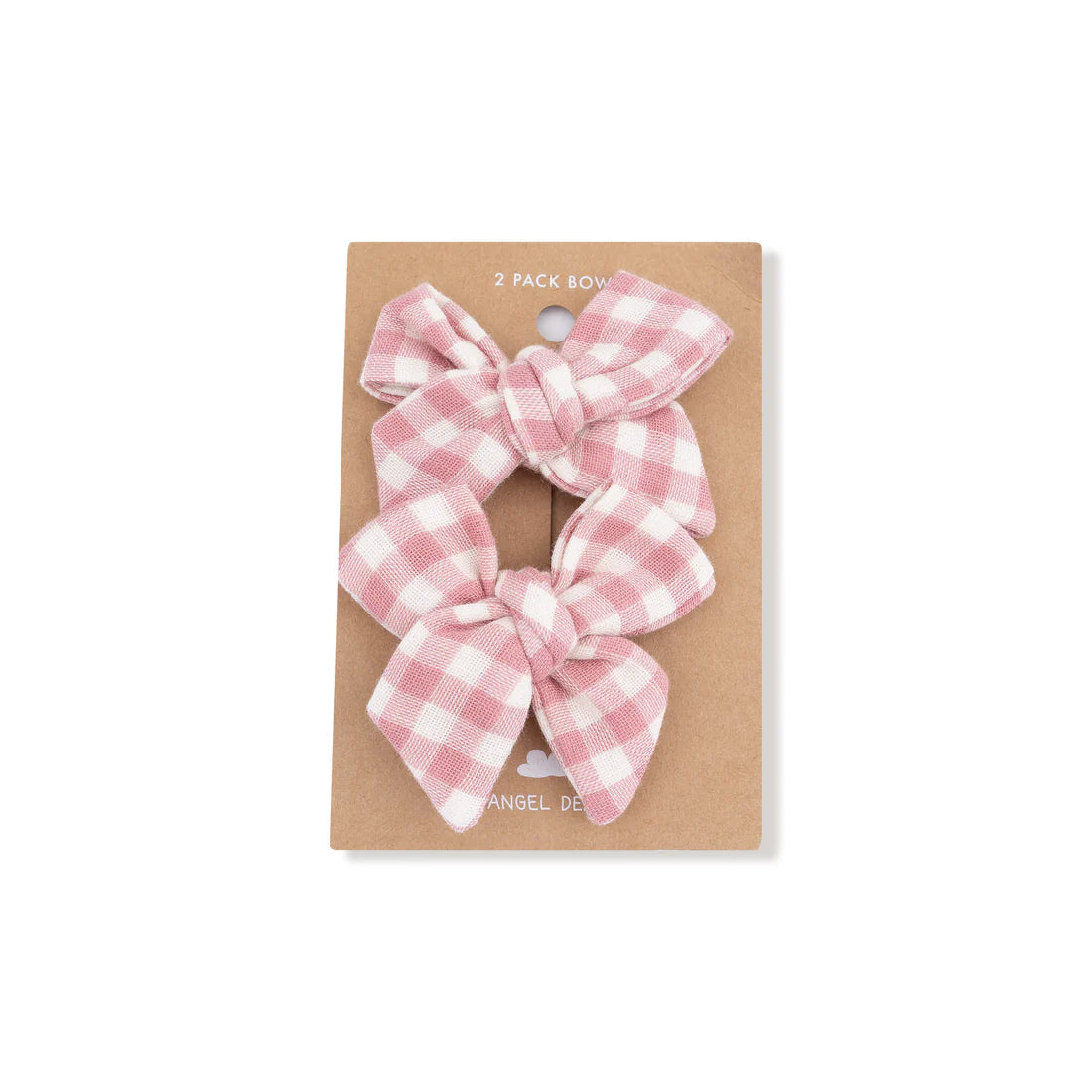 Angel Dear Baby Girl Bow Clips  2 Pack   822-F25-WPP   Pink Rose Plaid