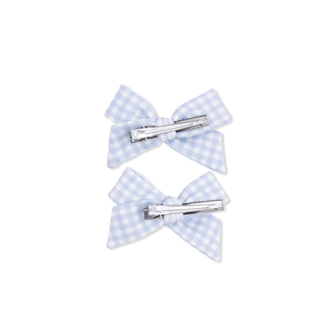 Angel Dear Bow Clips   822-S26-MGB    Mini Gingham Niagara Mist