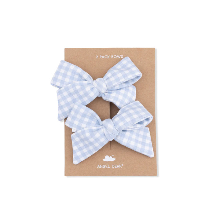 Angel Dear Bow Clips   822-S26-MGB    Mini Gingham Niagara Mist