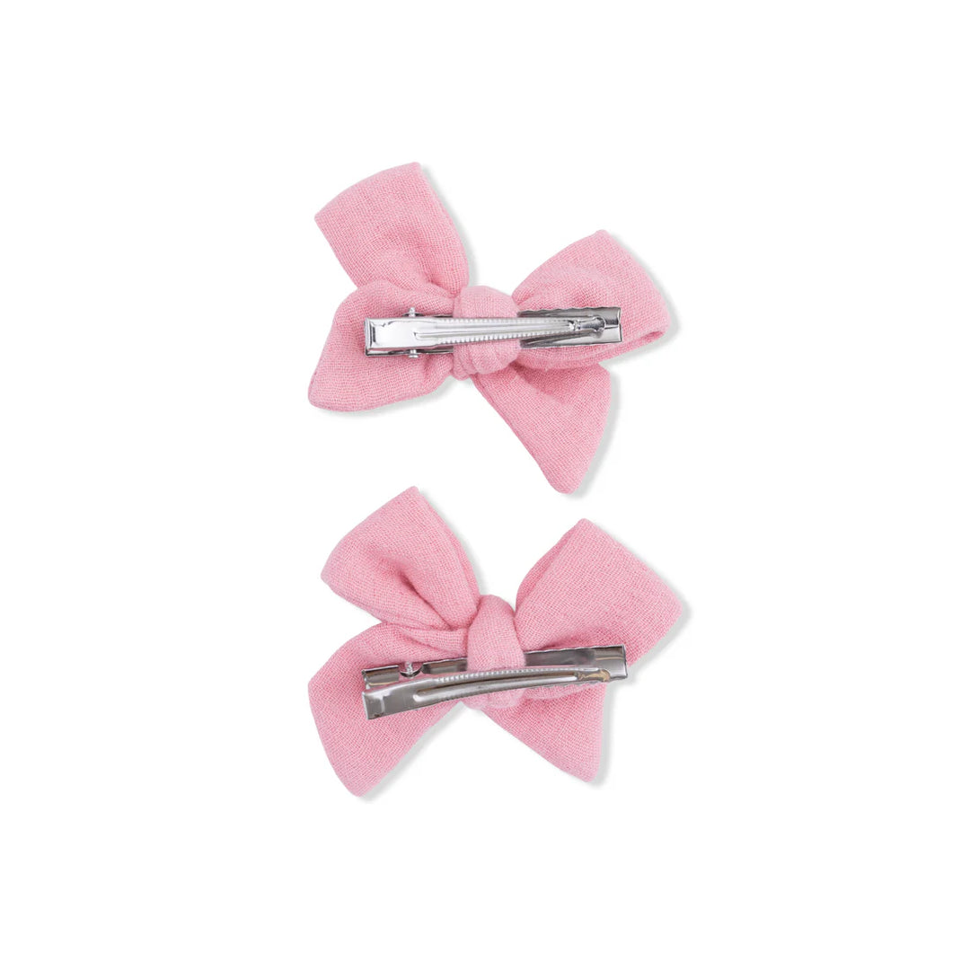 Angel Dear Bow Clips Set of 2   822-S26-SPP    Solid Muslin Poignant Pink