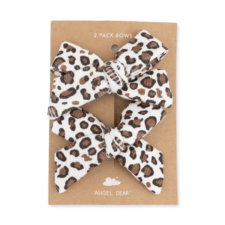 Angel Dear Baby Girl Bow Clips Set of 2   822-F26-LPR    Leopard Rib