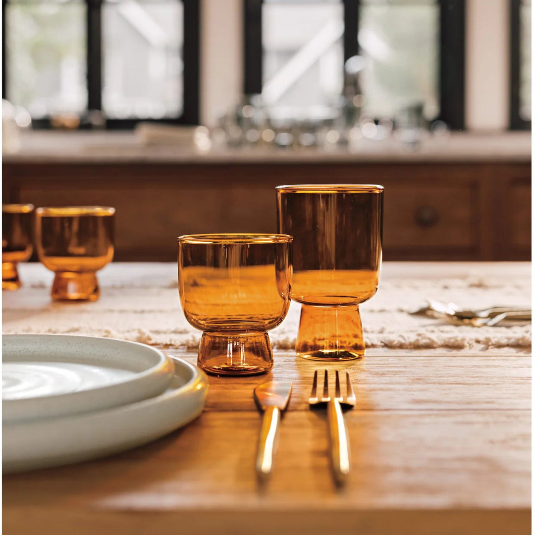 Danica Pedestal Glass  -  Amber