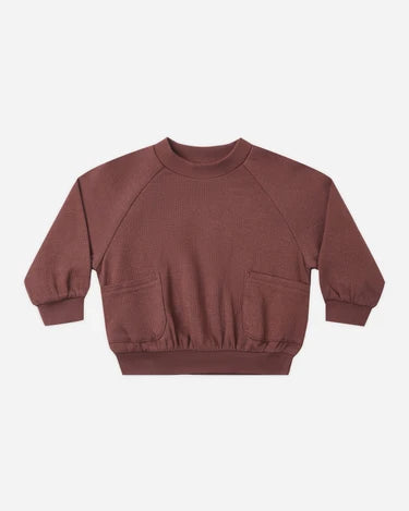 Quincy Mae Baby Pocket Sweatshirt   QM338KITE  Black Cherry