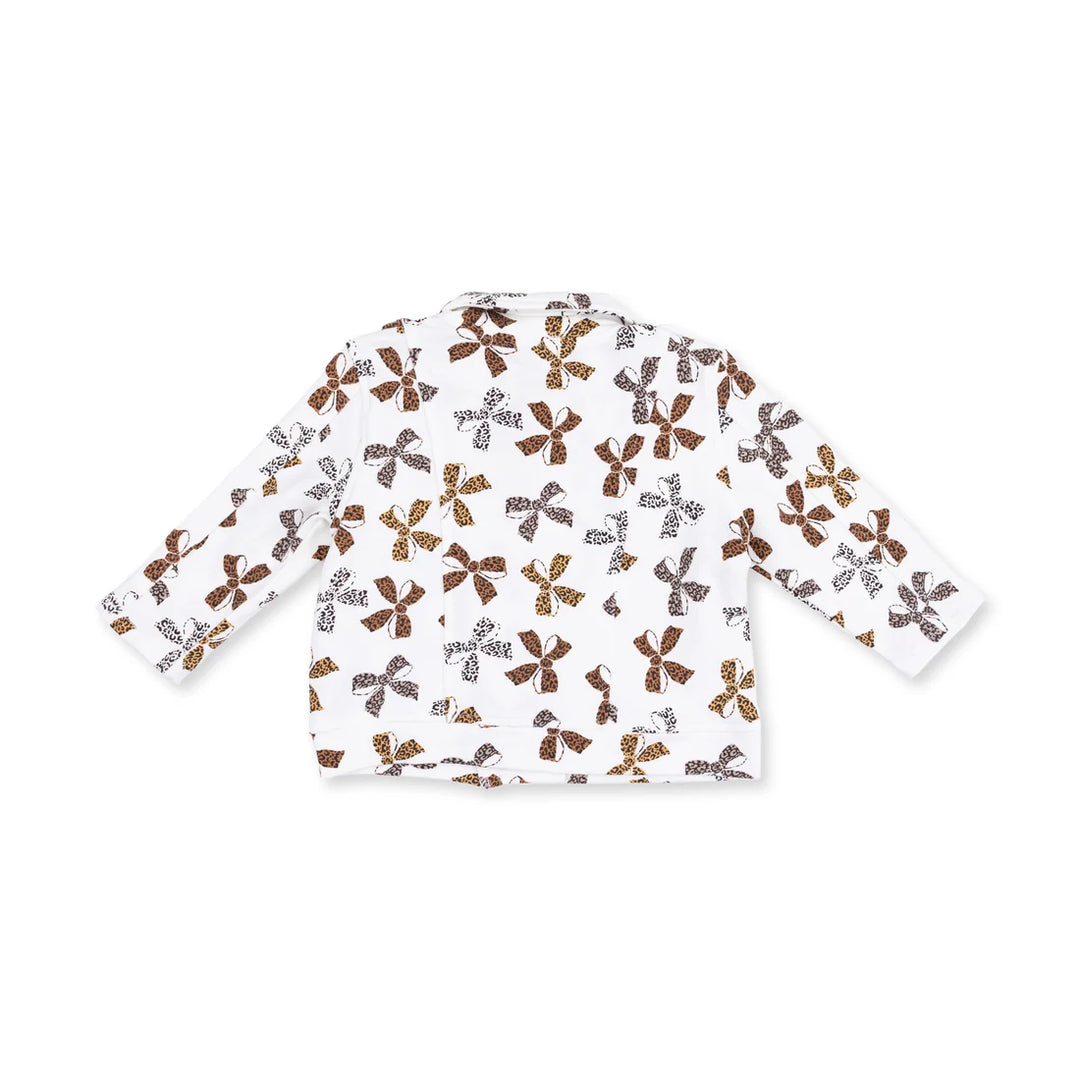 Angel Dear Baby Girl Motorcycle Jacket   870-F26-LPF   Leopard French Terry