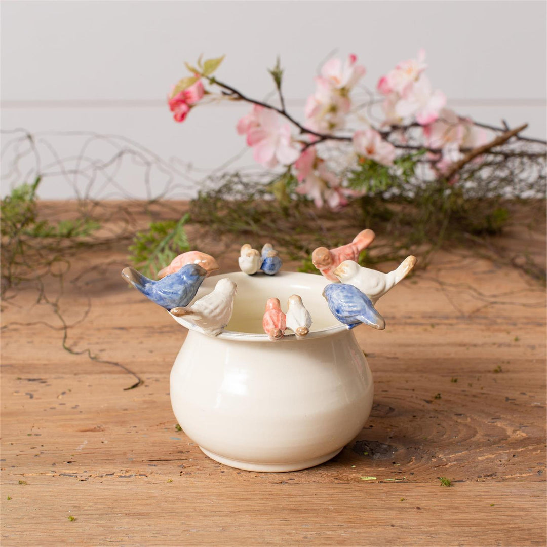 Audrey's Enamel Pot with Birds 8T2798