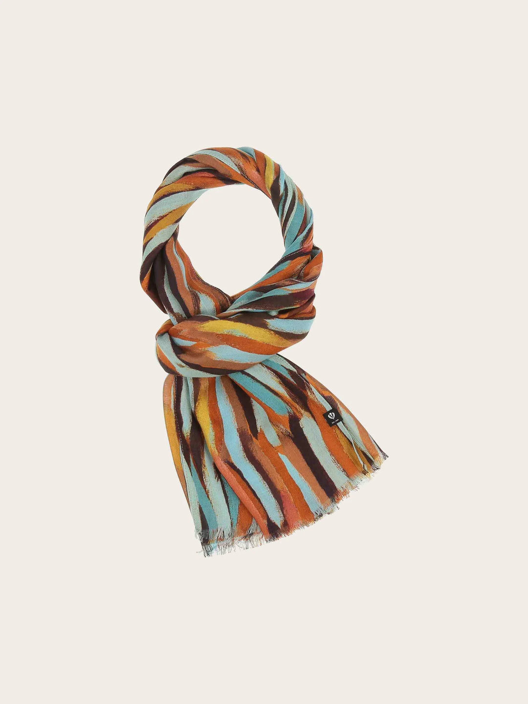 Fraas Scarf with Floral Print  645031-524 True Blue