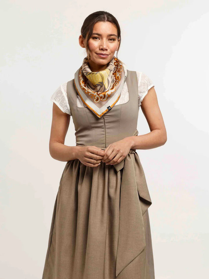Fraas Silk Square with Rustic Animal and Plant Print  632030-940