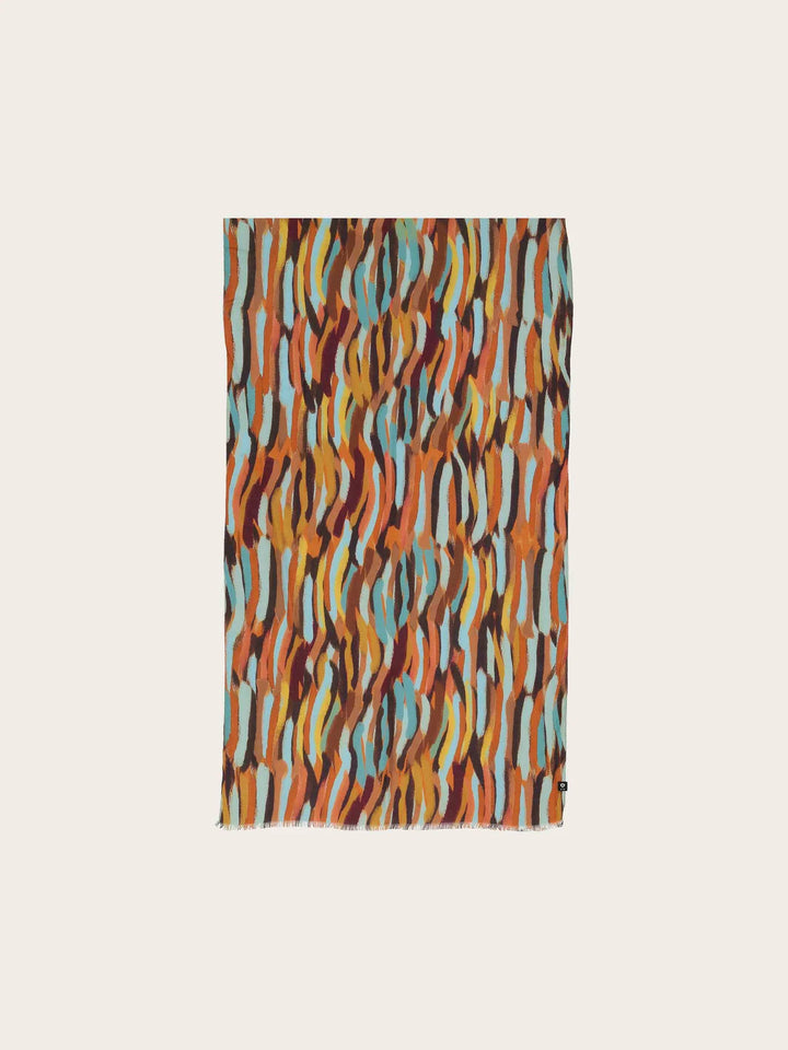 Fraas Scarf with Floral Print  645031-524 True Blue