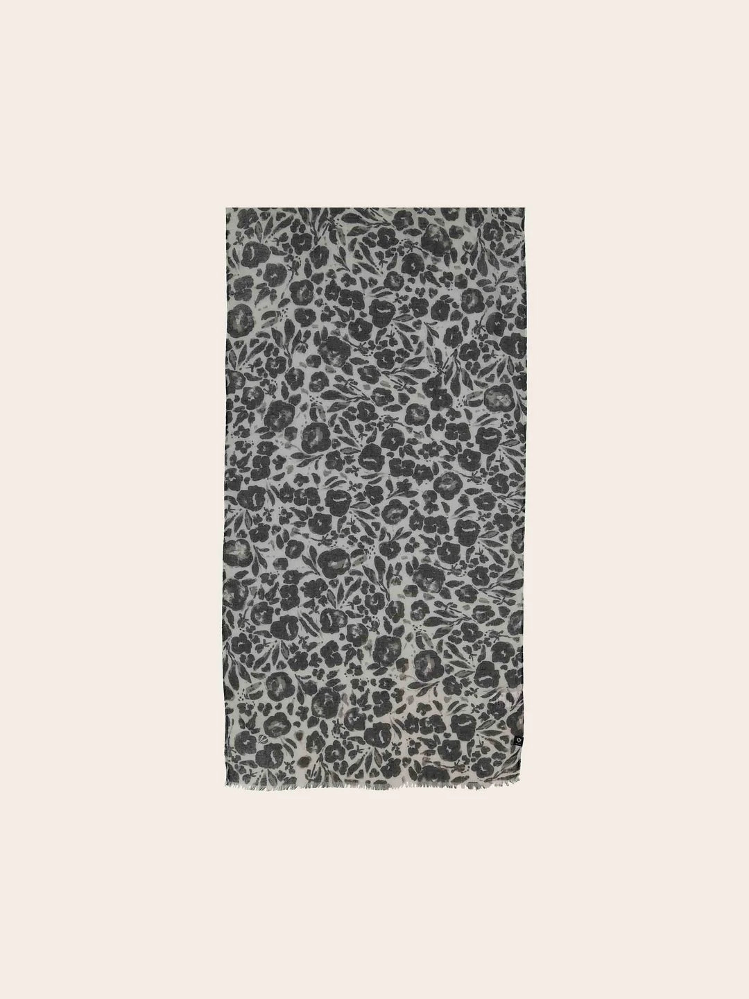 Fraas Lightweight Scarf with Floral Print  640061-900 Black/White