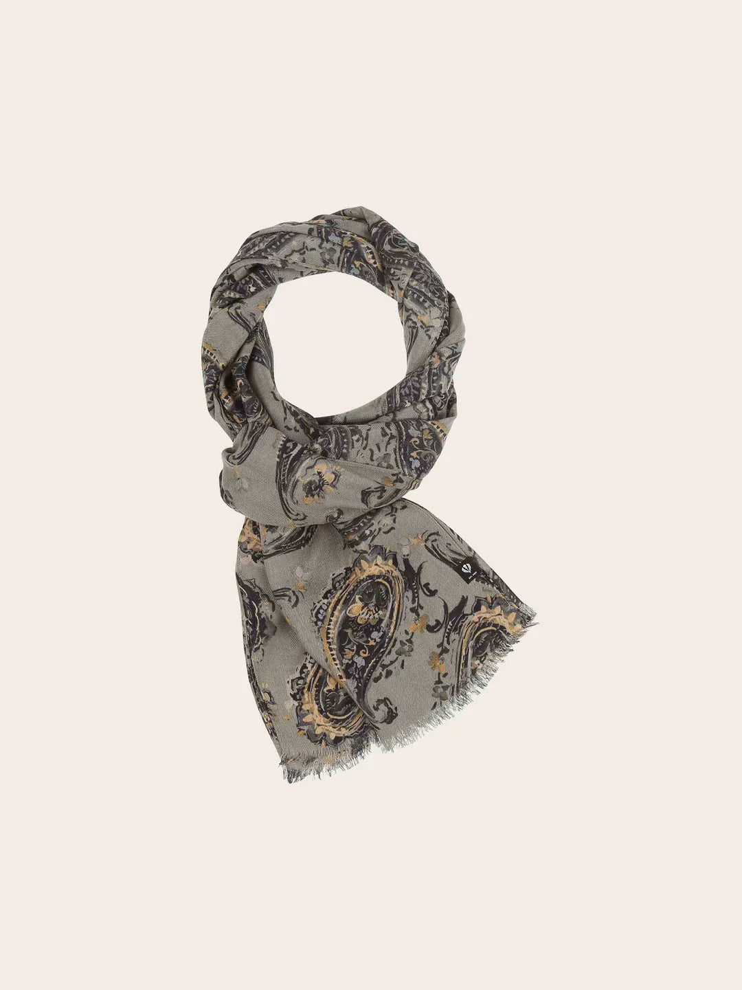 Fraas Scarf with Paisley Print  645030-940 Stone