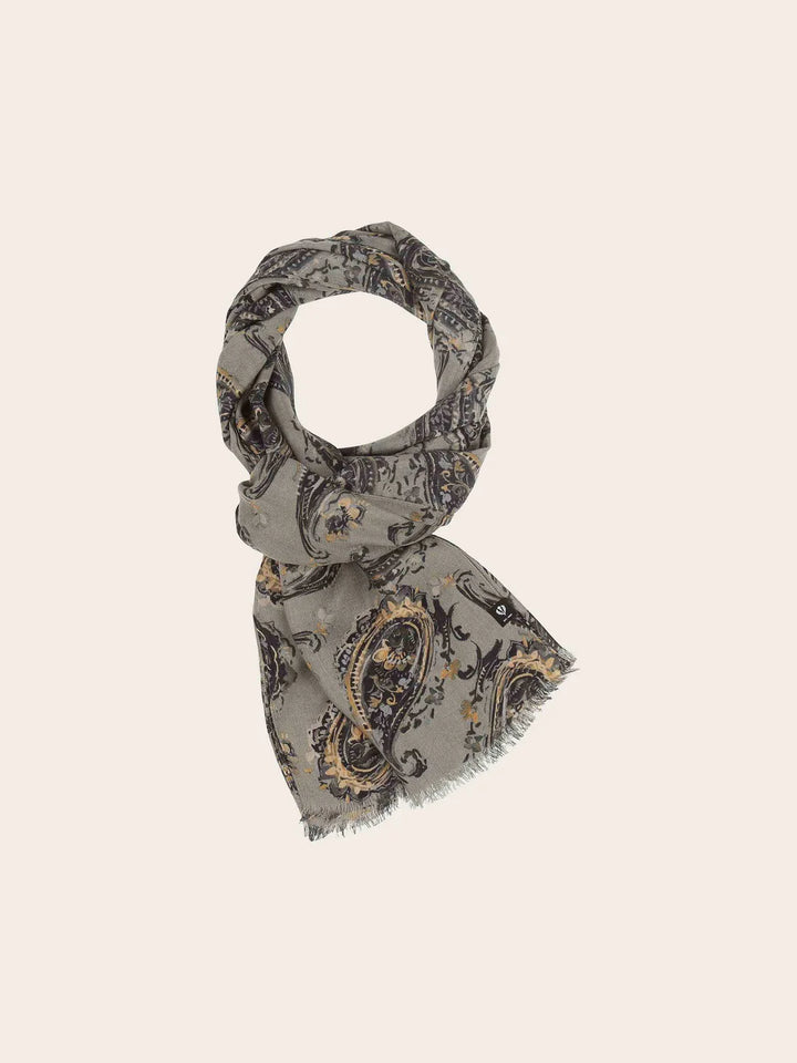 Fraas Scarf with Paisley Print  645030-940 Stone