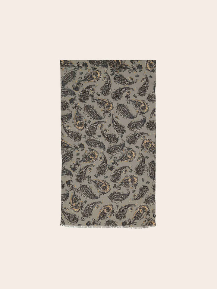 Fraas Scarf with Paisley Print  645030-940 Stone