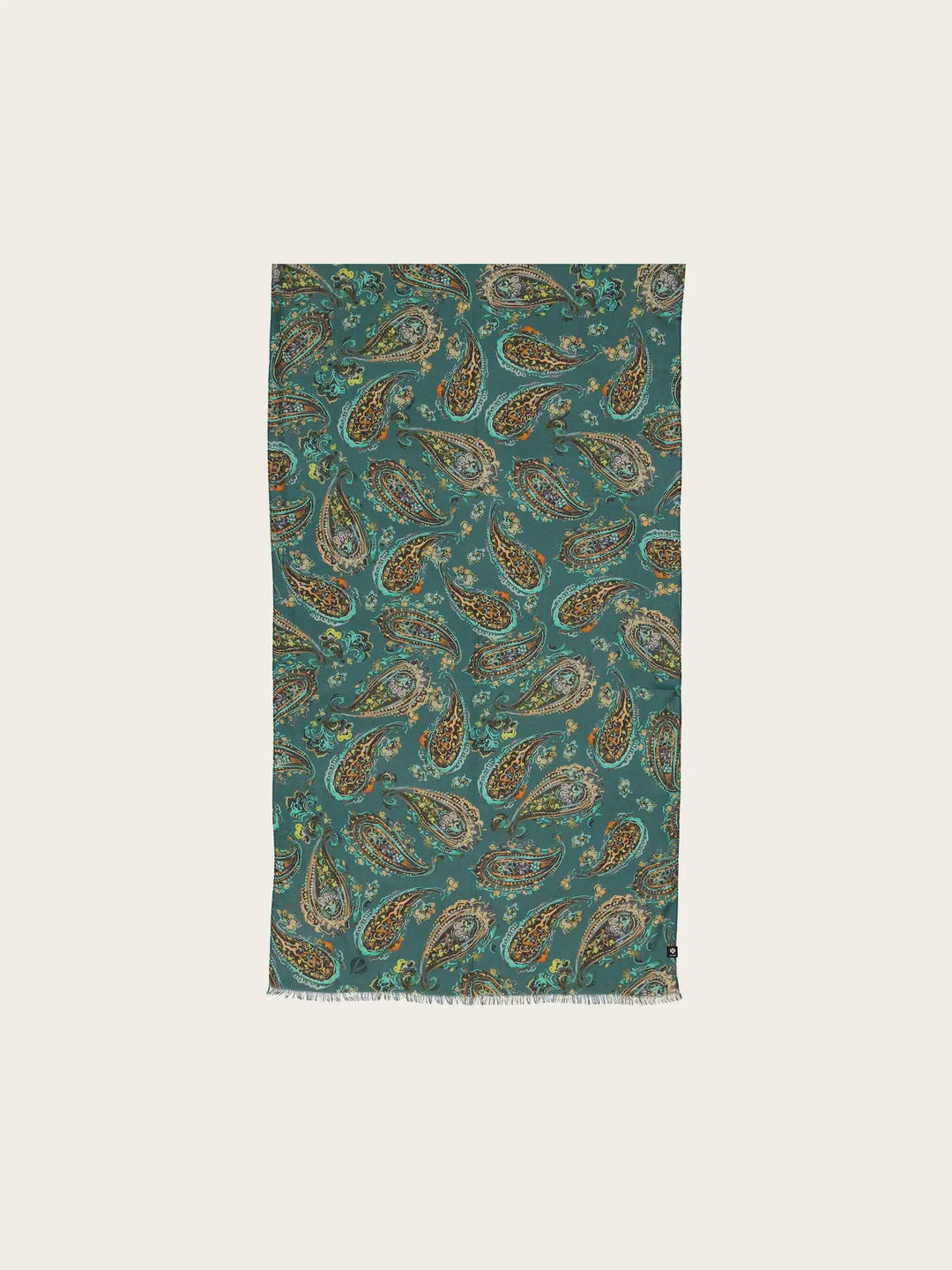 Fraas Scarf with Paisley Print  645030-652 Crystal Teal