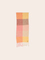 Fraas Checked Scarf  with Fringe  649006-419  Powder Rose