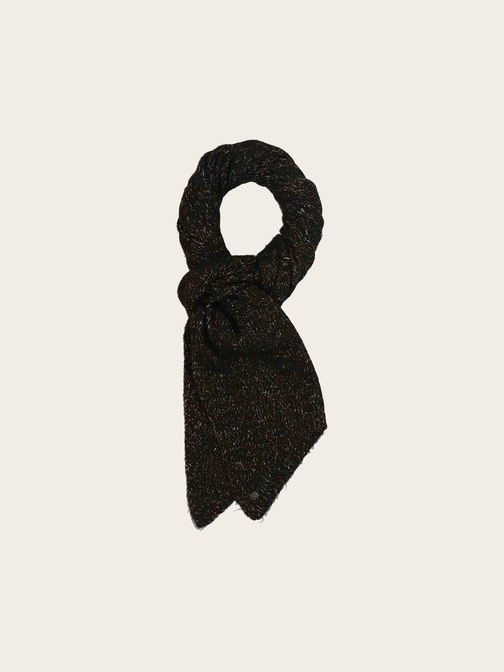 Fraas Knit Bias Cut Scarf with Glitter  667107-998 Caviar
