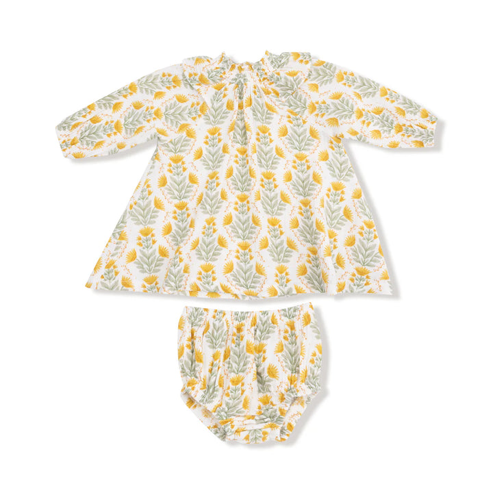 Angel Dear Baby Ruffle Smocked Neck Dress & Bloomer   929-F25-WD   Winter Dandelions