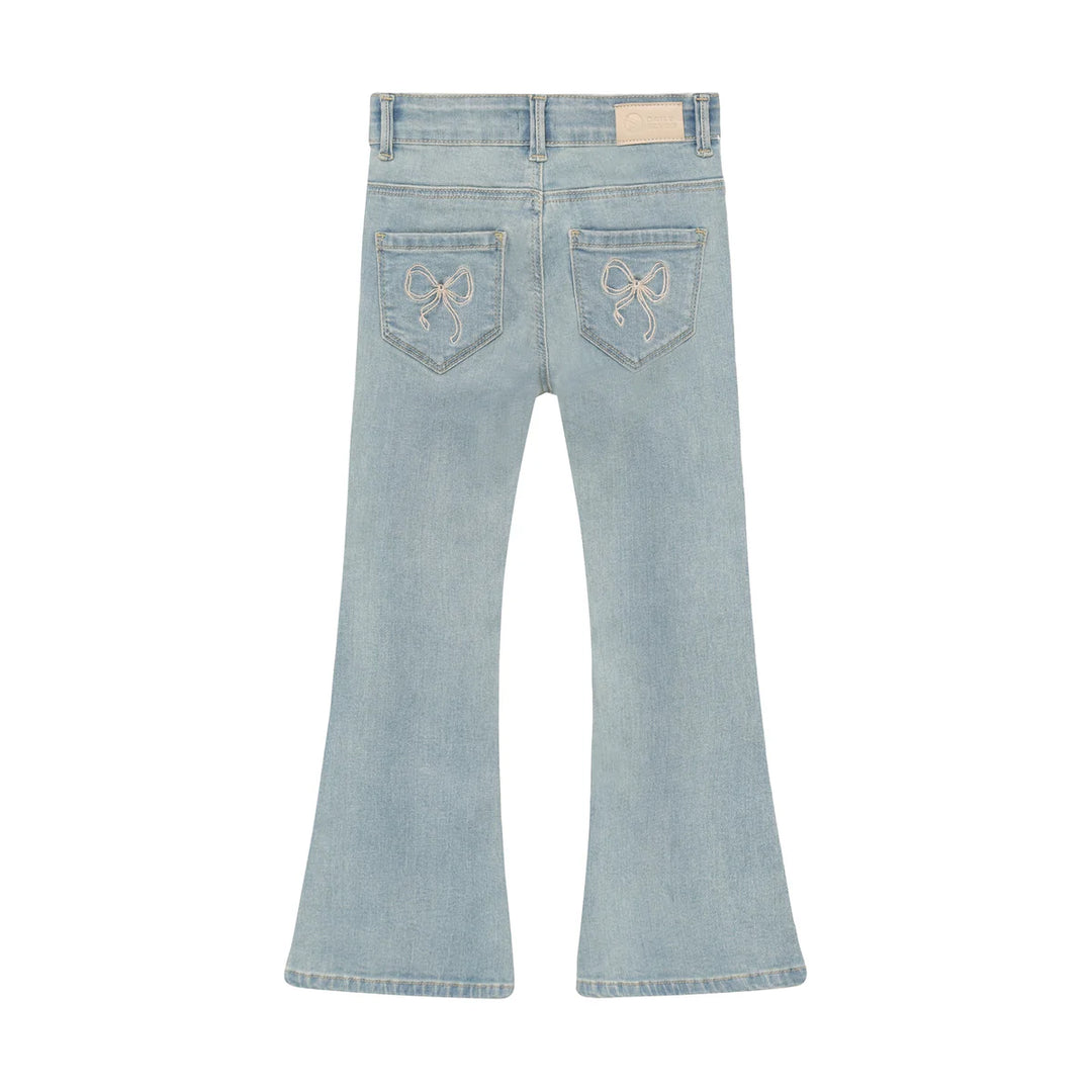 Daily Seven Girls Denim Pants With Embroidered Bow on Back   930363-7772