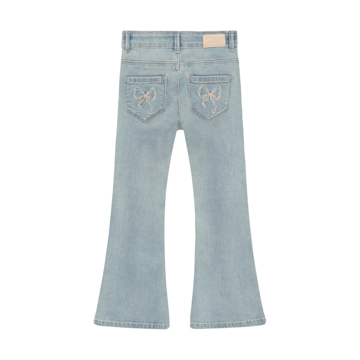 Daily Seven Girls Denim Pants With Embroidered Bow on Back   930363-7772