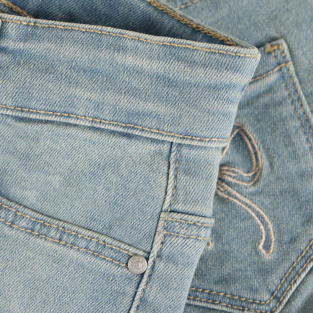 Daily Seven Girls Denim Pants With Embroidered Bow on Back   930363-7772