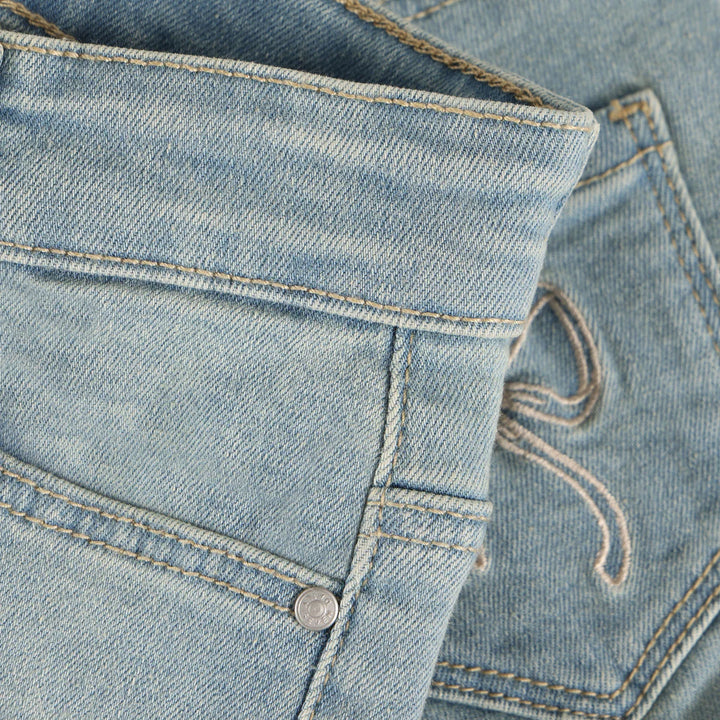 Daily Seven Girls Denim Pants With Embroidered Bow on Back   930363-7772