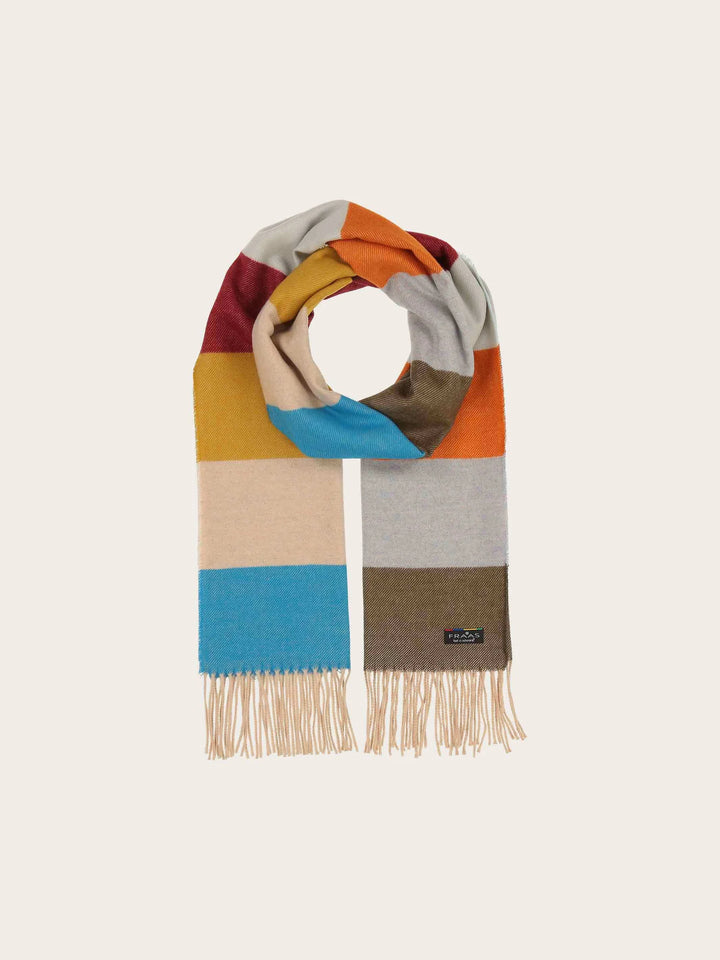 Fraas Striped Cashmink Scarf  620004-753  Safari Green
