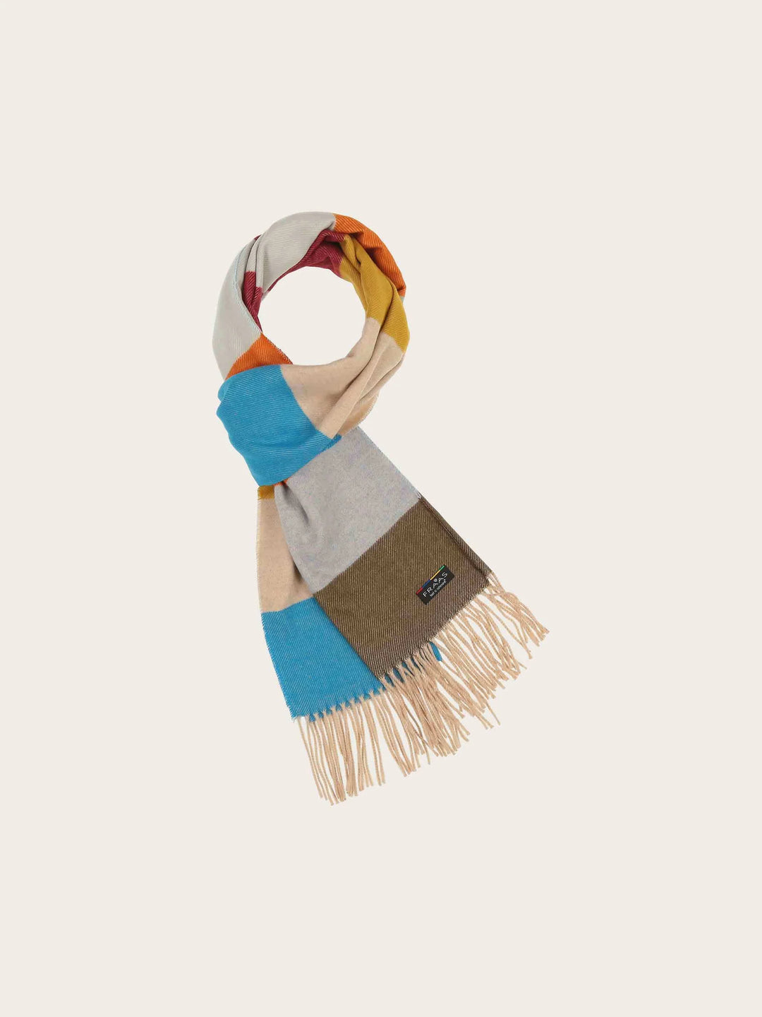 Fraas Striped Cashmink Scarf  620004-753  Safari Green