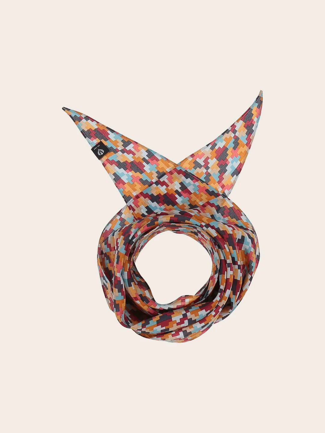 Fraas Diamond Shape Silk Scarf with Geometric Print  612020-583 Denim Dust