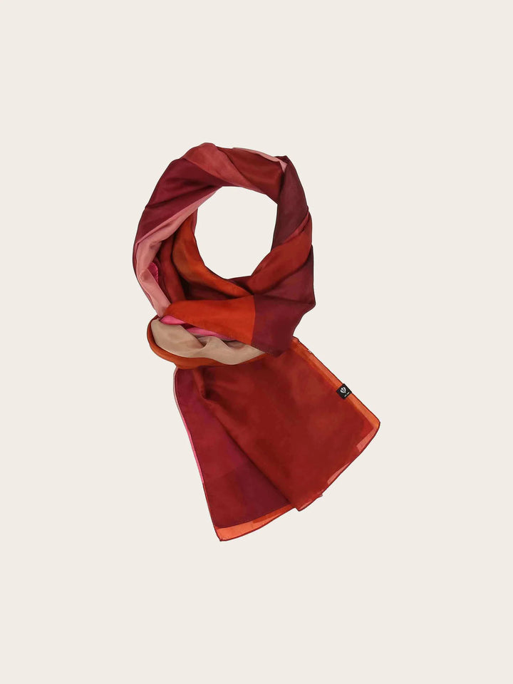 Fraas Pure Silk Wrap with Large Print  622008-583  Denim Dust