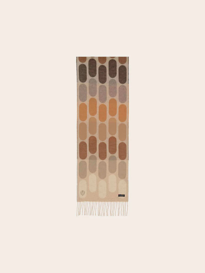 Fraas Cashmink Scarf With Graphic Oval Pattern  625524-174 Sand
