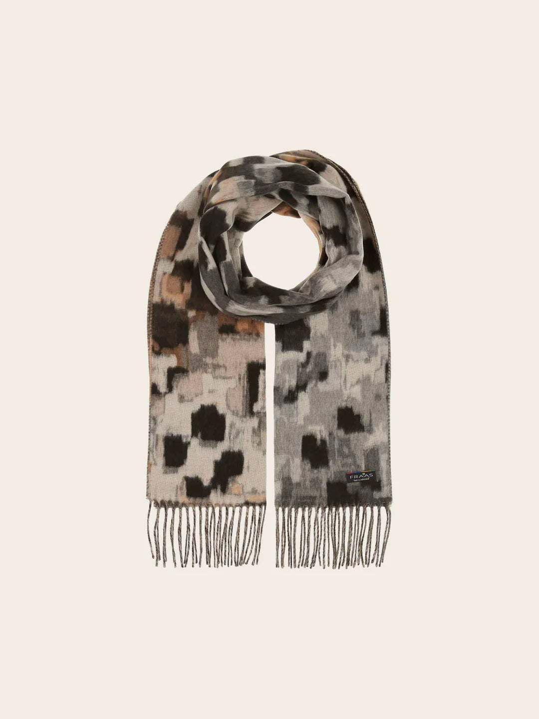 Fraas Cashmink Scarf with Pattern Mix  625522-940 Stone