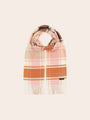 Fraas Cashmink Scarf with Colourful Checks  625521-71  Cashew