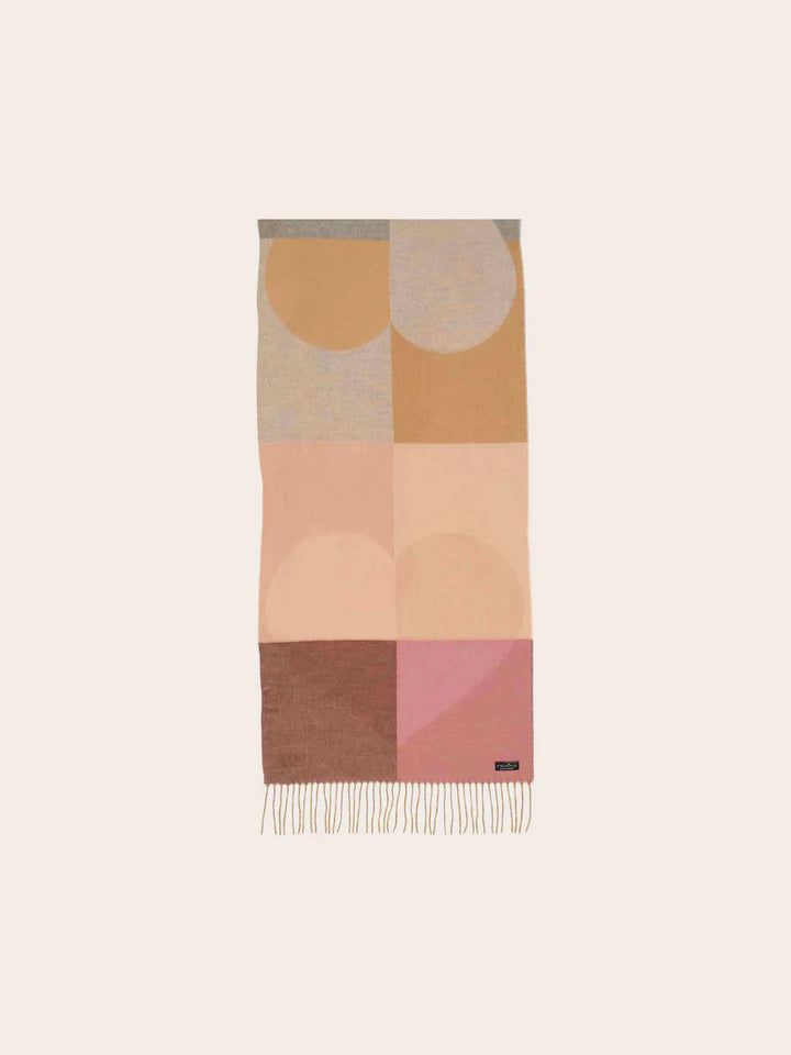 Fraas Cashmink Scarf  with Colourblock Hearts  620008-419  Powder Rose
