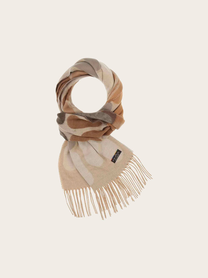 Fraas Cashmink Scarf With Graphic Oval Pattern  625524-174 Sand