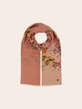 Fraas Glittering Double Face Scarf with Floral Print  602059-419  Powder Rose