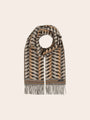 Fraas Cashmink Scarf With Graphic Jagged Pattern  625526-181  Rabbit